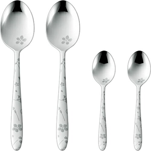 よこやま 燕人の匠［桜吟］ ECTO-500 デザートスプーン2P＆コーヒースプーン2P （日本製・カトラリーセ..