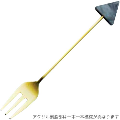 乐天商城 - 高桑金属 アクリルカトラリー ブロック クロ サンカク フォーク 408962 （日本製・カトラリー・ステンレス・黒三角・金メッキ・エルフィン・elfin）