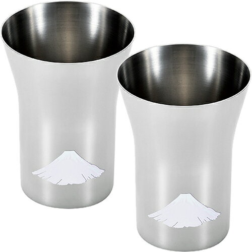 よこやま 燕熟の技 感温ステンレスタンブラー300ml 2P 赤富士 EJK-601 （日本製・富士山）