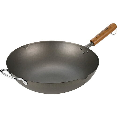 よこやま 燕人の匠[桜吟] チタンいため鍋 33cm 両口付き OGT-4000 （ガス火専用・日本製・炒め鍋）