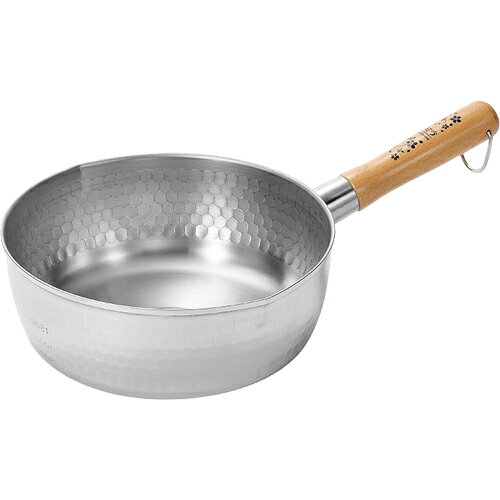 よこやま 燕人の匠[桜吟] ステンレスゆきひら鍋22cm OGS-450 （日本製・電磁調理器対応・200V IH対応・片手鍋・雪平鍋）