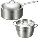 よこやま 燕熟の技 クローバー 3LAYERS 片手鍋18cm・ダッチオーブン15cm(6インチ) EJSA-2001 (日本製・電磁調理器対応・IH対応・食洗機対応)