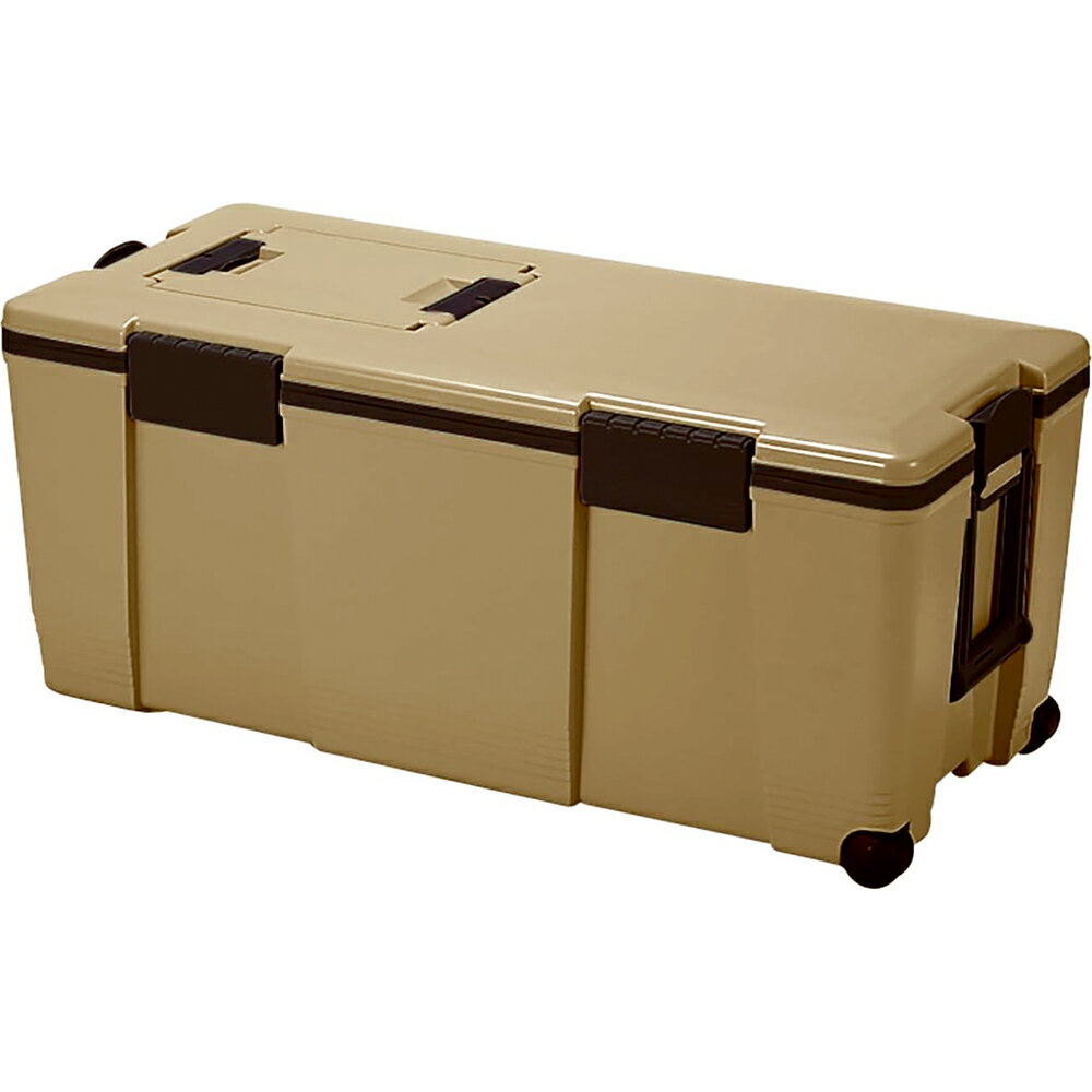 【特長】 ●たっぷり収納できる大型タイプ。 ●両開き小フタで出し入れ可能。 ●水抜栓付き。 ●キャスター付き。 ●メッシュトレー付き。 ●トレーにもなる仕切板付き。 【保冷剤使用量目安】 1000gタイプ ×4個 【PETボトル収納目安】 1.5Lペットボトルの場合 ×21本 2Lペットボトルの場合 ×18本 ※ボトルの形状や保冷剤を入れた場合は、上記の内容と異なります。 【商品詳細】 製品サイズ：約W880×D410×H389mm 内寸：約W720×D280×H300mm 容量：約72L 重量：約8.8kg 材質：本体・フタ／ポリプロピレン、フタパッキン／発泡ポリエチレン、断熱材／発泡スチロール、水抜栓パッキン／NBR（ニトリルゴム） 付属品：水抜栓 ×2個、メッシュトレー×1枚、仕切板×1枚 ■クーラーボックス・バッグをもっと探す！ JEJアステージ 一覧 JEJアステージ　