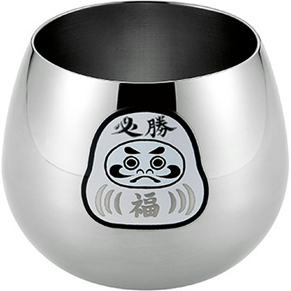 よこやま 燕熟の技 感温スイングタンブラー390mL 1PC 福だるま EJKS-601 （日本製・ステンレス・コップ・必勝）