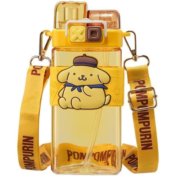 乐天商城 - 520mlクロミ シナモロール ポチャッコ ポムポムプリン マイメロディ 水筒 ストロー付き 水筒 クリアボトル クリアボトル 漏れない 透明