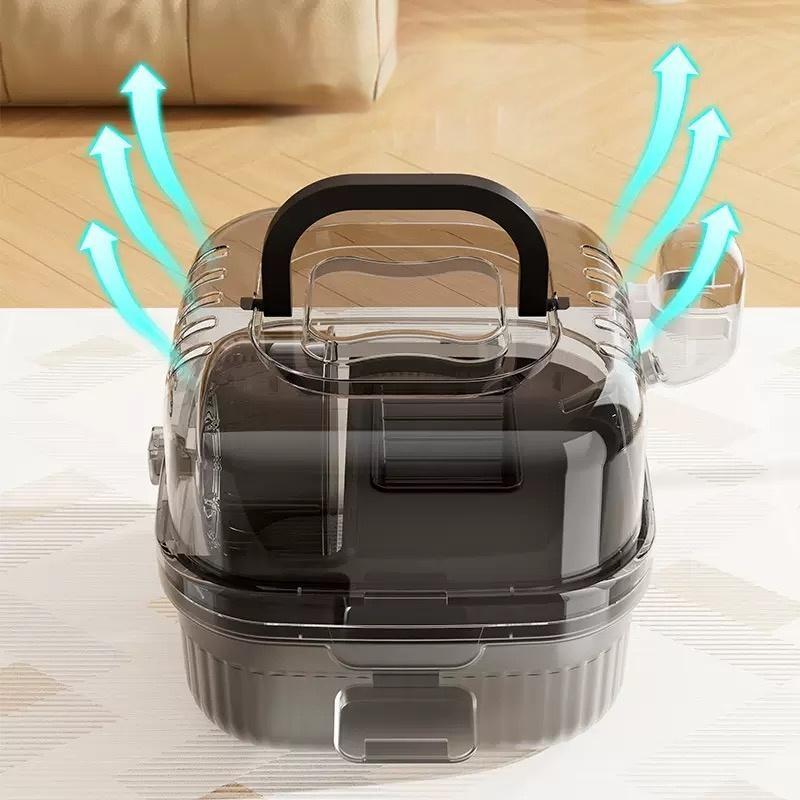 LuckyRabbitのハムスター キャリーバッグ ポータブル ハムスターケージ 小動物 モルモット チンチラ お出かけ用バッグ モモンガ 鳥 デグー 掃除簡単｜アングル3