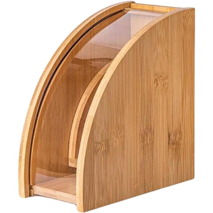 コーヒーペーパーフィルターホルダー スタンド ケース 防水 防塵 竹製 収納ボックス カウンタートップ ディスペンサー ディスプレイスタ