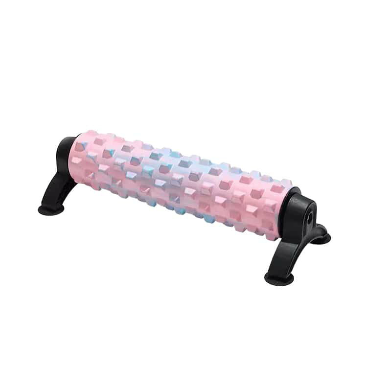 LuckyRabbitのフォームローラー 筋膜リリース スタンド付き 三角スタンド型 ヨガポール ストレッチ ローラー 初心者 筋膜ローラー トリガーポイント E｜アングル2