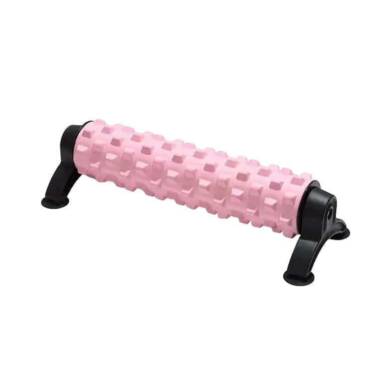 LuckyRabbitのフォームローラー 筋膜リリース スタンド付き 三角スタンド型 ヨガポール ストレッチ ローラー 初心者 筋膜ローラー トリガーポイント E｜アングル3