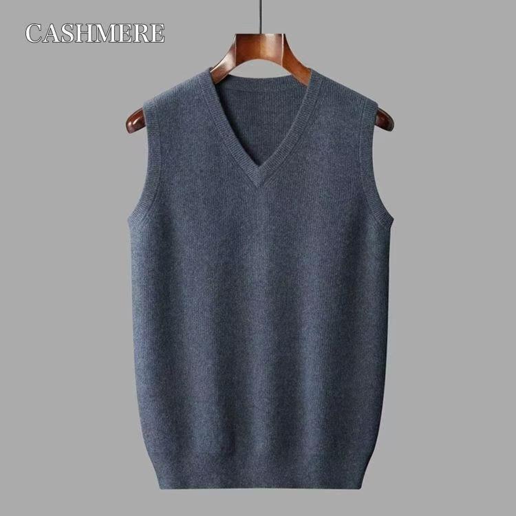 Rakuten - セーター カシミヤセーター カシミヤ35％ メンズ Vネック ベスト ノースリーブセーター ニット ノースリーブ cashmere 紳士 男性 ギフト