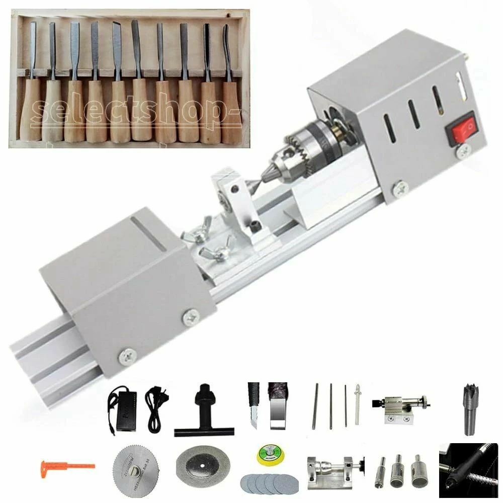 ? 【ミニ旋盤】電圧：DC12-24V、電力：96W、最大加工長さ：120mm、最大加工幅：30mm、最大加工厚さ：30mm、機械重量：2kg、チャッククランプ範囲：0.6-6.5mm、速度：4000- 8000 rpm の 7 速制御力、理論上の最大クランプ長: 180 mm、理論上の最大回転直径: 70 mm。 ? 【高精度と安定性】この小型旋盤は、低騒音、可変速、高トルクボールベアリングモーターを備えています。デザインはアルミニウム合金素材とCNC機械加工で作られています。 ? 【快適な操作】ミニ旋盤の人間工学に基づいたデザインにより、快適な作業体験が保証され、長時間の操作がよりリラックスして楽しくなります。 ? 【DIYツール】この小型旋盤は、小型、強力な携帯性、人間化されたデザイン、高効率を備えています。家庭用 DIY 愛好家や趣味向けに設計されており、コンパクトで持ち運びやすく、強力です。 ? 【幅広い用途】切断、彫刻、フライス加工、研削、研磨、洗浄、穴あけ用のこのミニ旋盤。木、石、桃の実、卵、手工芸品、ガラス、セラミック、その他の材料の彫刻、研削に適しています。 仕様： 製品の材質：金属 ステータス: 新規 色: シルバーホワイト サブタイプ: 旋盤 タイプ: ミニ木工旋盤 電圧: DC12-24V 電力: 96W サイズ: 300*60*70mm 最大加工長さ：120mm 最大加工幅：30mm 最大加工厚さ：30mm 機械重量: 2kg チャッククランプ範囲：0.6～6mm 速度: 4000-8000 rpm 7 速度制御電源 理論上の最大クランプ長さ: 180mm 理論最大回転径：70mm パッケージ： 1 * ミニ旋盤 1 * 電源アダプター (7 速度調整可能) 予防： 1. ユーザーが旋盤の基本的な経験がない場合、使用するときは、低速、ゆっくり、注意深く、その他の安全な操作に従ってください。 2. ドリルチャック軸、木材の軸、ドリルの心押台中心軸は直線上にある必要があります。またはナットを調整する必要があります。 3. シリンダーでない場合は、速度を下げる必要があります。 4. ロックタイトなしの心押台ベアリング。 5. ナイフを使用するときは、ネジの底部をロックし、その位置は木材から1～1.5cm離れている必要があります。 品質サービス: 1、 当社の製品に問題がある場合は、お気軽にお問い合わせください。 2、輸送中に多少の衝撃が加わる可能性がございます。万が一不具合や破損などがございましたら、部品の再送など対応させていただきますので、お気軽にご連絡くださいませ。 3、商品が多いため、発送時に説明書をお送りし忘れることがございます。万が一、説明書が届いていない場合や、商品組み立てに関してご不明点がございましたら、お手数ですがご連絡いただけますようお願い申し上げます。電子版の説明書を再送させていただきますので、どうぞご安心ください。お客様にはご理解いただきますようお願い申し上げます。お客様のご支援が、私たちの励みとなっております。? 【ミニ旋盤】電圧：DC12-24V、電力：96W、最大加工長さ：120mm、最大加工幅：30mm、最大加工厚さ：30mm、機械重量：2kg、チャッククランプ範囲：0.6-6.5mm、速度：4000- 8000 rpm の 7 速制御力、理論上の最大クランプ長: 180 mm、理論上の最大回転直径: 70 mm。 ? 【高精度と安定性】この小型旋盤は、低騒音、可変速、高トルクボールベアリングモーターを備えています。デザインはアルミニウム合金素材とCNC機械加工で作られています。 ? 【快適な操作】ミニ旋盤の人間工学に基づいたデザインにより、快適な作業体験が保証され、長時間の操作がよりリラックスして楽しくなります。 ? 【DIYツール】この小型旋盤は、小型、強力な携帯性、人間化されたデザイン、高効率を備えています。家庭用 DIY 愛好家や趣味向けに設計されており、コンパクトで持ち運びやすく、強力です。 ? 【幅広い用途】切断、彫刻、フライス加工、研削、研磨、洗浄、穴あけ用のこのミニ旋盤。木、石、桃の実、卵、手工芸品、ガラス、セラミック、その他の材料の彫刻、研削に適しています。 仕様： 製品の材質：金属 ステータス: 新規 色: シルバーホワイト サブタイプ: 旋盤 タイプ: ミニ木工旋盤 電圧: DC12-24V 電力: 96W サイズ: 300*60*70mm 最大加工長さ：120mm 最大加工幅：30mm 最大加工厚さ：30mm 機械重量: 2kg チャッククランプ範囲：0.6～6mm 速度: 4000-8000 rpm 7 速度制御電源 理論上の最大クランプ長さ: 180mm 理論最大回転径：70mm パッケージ： 1 * ミニ旋盤 1 * 電源アダプター (7 速度調整可能) 予防： 1. ユーザーが旋盤の基本的な経験がない場合、使用するときは、低速、ゆっくり、注意深く、その他の安全な操作に従ってください。 2. ドリルチャック軸、木材の軸、ドリルの心押台中心軸は直線上にある必要があります。またはナットを調整する必要があります。 3. シリンダーでない場合は、速度を下げる必要があります。 4. ロックタイトなしの心押台ベアリング。 5. ナイフを使用するときは、ネジの底部をロックし、その位置は木材から1～1.5cm離れている必要があります。 品質サービス: 1、 当社の製品に問題がある場合は、お気軽にお問い合わせください。 2、輸送中に多少の衝撃が加わる可能性がございます。万が一不具合や破損などがございましたら、部品の再送など対応させていただきますので、お気軽にご連絡くださいませ。 3、商品が多いため、発送時に説明書をお送りし忘れることがございます。万が一、説明書が届いていない場合や、商品組み立てに関してご不明点がございましたら、お手数ですがご連絡いただけますようお願い申し上げます。電子版の説明書を再送させていただきますので、どうぞご安心ください。お客様にはご理解いただきますようお願い申し上げます。お客様のご支援が、私たちの励みとなっております。