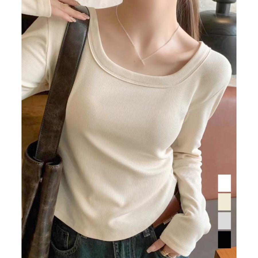 長袖Tシャツ レディース スクエアネック【ネコポス投函】