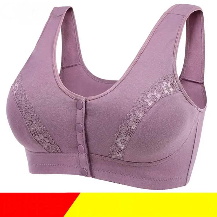 前開きブラジャー 授乳ブラ ノンワイヤー ブラ ブラジャー おしゃれ 綿 コットン ...