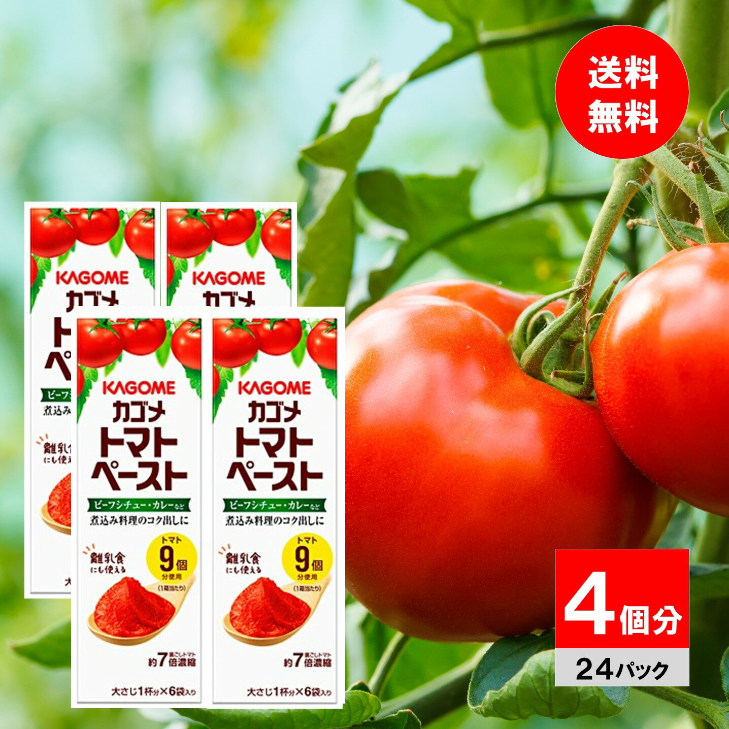 【4箱分】カゴメ トマトペーストミニパック 18g×24袋 離乳食 ベビーフード