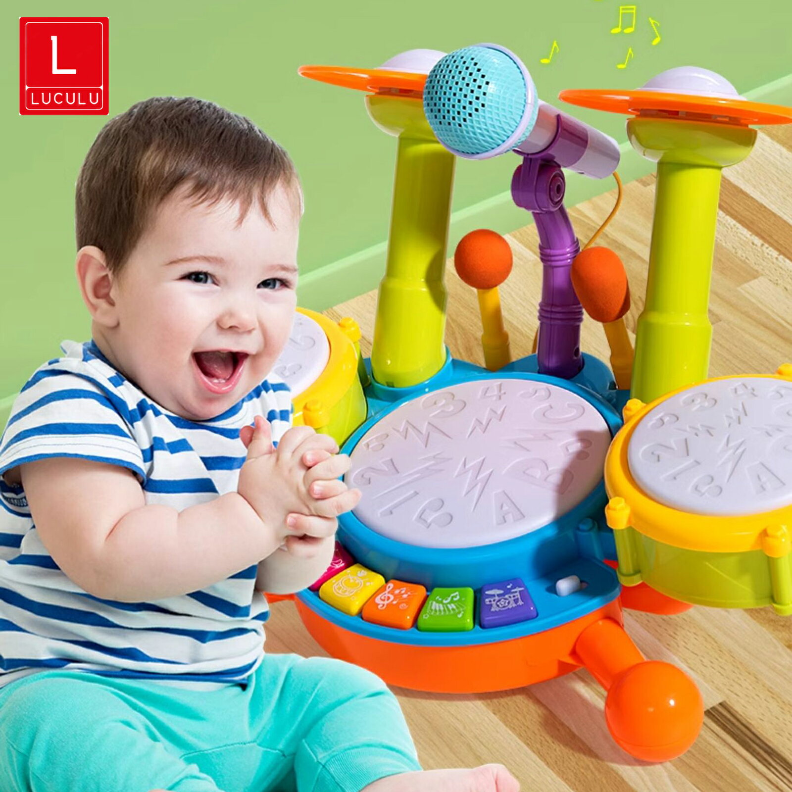 【ブラックフラ★5%OFF+P5倍!】 太鼓 おもちゃ 楽器 知育 子ども ドラムセット 楽器玩具 打楽器 22種音楽モード 幼児 音楽おもちゃ マイク付き 人気 知育玩具 1 2 3 4 5 6歳 女の子 男の子 誕生日 プレゼント クリスマス 新年 ギフト 贈り物 入園祝い 出産祝い