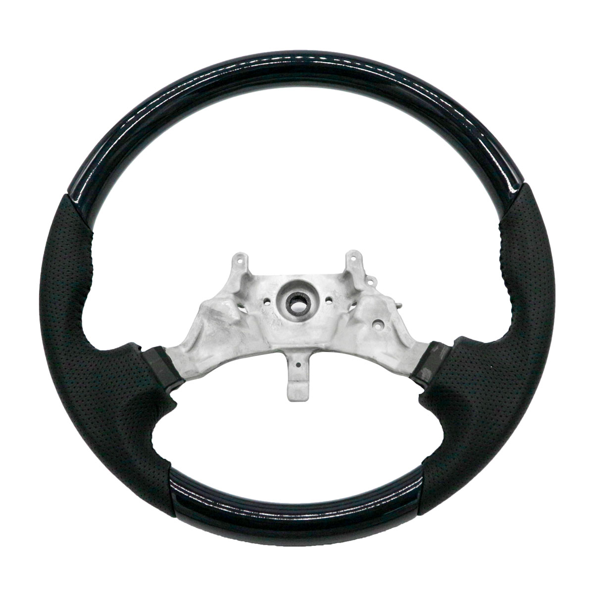 日野 デュトロ H23.7-H31.4 ステアリング コブなし 黒木目調 トヨタ ダイナ トヨエース スタンダード ノーマル ハンドル 人気 おすすめ カスタム パーツ 内装 内装用品 内装パーツ 純正交換タイプ 交換用 ブラック パンチング アクセサリー ST2A