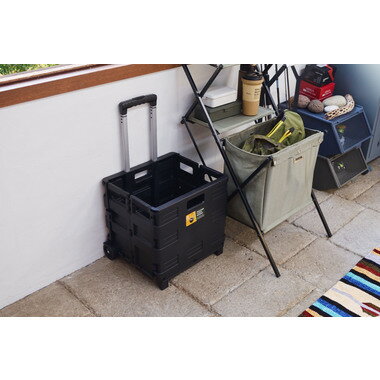 キャリーワゴン フォールディング バスケット 折りたたみ キャスター付き 収納 収納ケース コンパクト ..