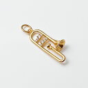 【アクセサリーパーツ】《高品質パーツ》 音楽シリーズ トランペット モチーフ Trumpet ペンダントヘッド ゴールド ラインストーン/ネックレス ブレスレッ...