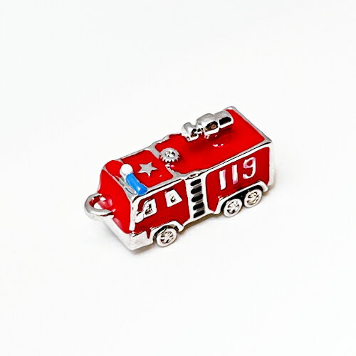 【アクセサリーパーツ】《チャーム》消防車 モチーフ 赤い車 fire engine 大型車 自動車 キーホルダー 携帯ストラップ ブレスレット