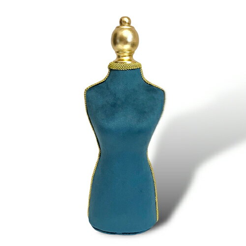 *難あり特価【ディスプレイ用品】 アクセサリー用 ミニトルソー ターコイズブルー ベルベット ゴールド アンティーク レトロ アクセサリー什器 アクセサリースタ...