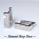 あす楽【大特価】K18YG/PG/WG pt900【0.3ct】ダイヤモンド パヴェフープピアス スクエアーパヴェ SIクラス 透明感溢れるダイヤモンドエタニティ エタニティ ダイヤモンド 中折れ ダイヤモンド 記念日 10年 10周年【送料無料】【楽ギフ_包装】