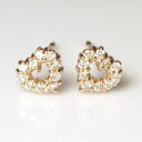 あす楽【グレードupあす楽不可】【大特価】K18YG/PG/WG【0.1ct】ダイヤモンド ハートピアス『プチ』【I1〜SI-2】ライトカラーダイヤモンドプチハ...