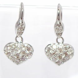 K18YG/PG/WG【0.6ct】ダイヤモンド ハートパヴェ フックピアス『HeartPaves』［SIクラス］透明感溢れるダイヤモンドハートダイヤモンドパヴェ ハートピアス 揺れるダイヤモンド 誕生日 母の日 ギフト 記念日【送料無料】