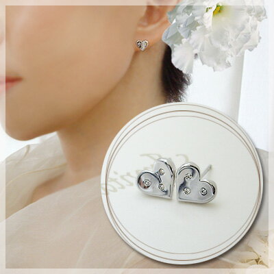 【即日発送可】K18YG/PG/WG【0.06ct】ダイヤモンド ハートピアス『Heart』0.06ct [SIクラス Hカラー]透明感溢れるダイヤ存在感で大人のお洒落がワンランクアップドッツピアス ドット 4月誕生石 ピンクゴールド ゴールド【送料無料】【楽ギフ_包装】