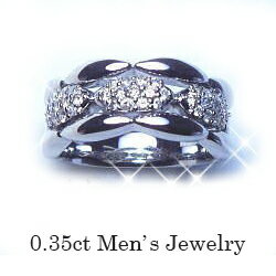 pt900ダイヤモンドメンズリング『ピンキーリング』 ハートアンドキューピット男魂の魅力を誇る指輪パヴェダイヤモンド