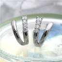 Pt900【0.2ct】V字 ダイヤモンド エタニティピアス[SIクラス F～Dカラー 無色透明 GOOD～VERYGOOD] ハートアンドキューピット2way V字エタニティ エタニティ 2連 ライン スキンジュエリー レディース プレゼント 贈り物 母の日　ギフト 【送料無料】