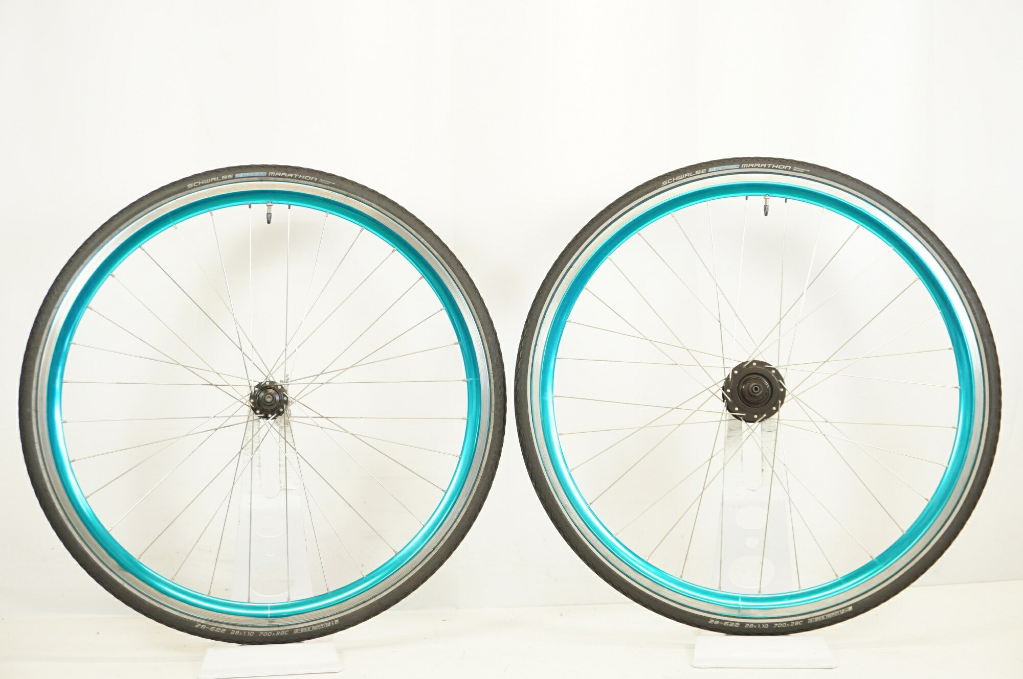 【中古】 ブランド不明 リム SHIMANO NEXUS フロントハブダイナモ SHIMANO RS300 リアハブ 700C ホイールセット / バイチャリ宇都宮店 2
