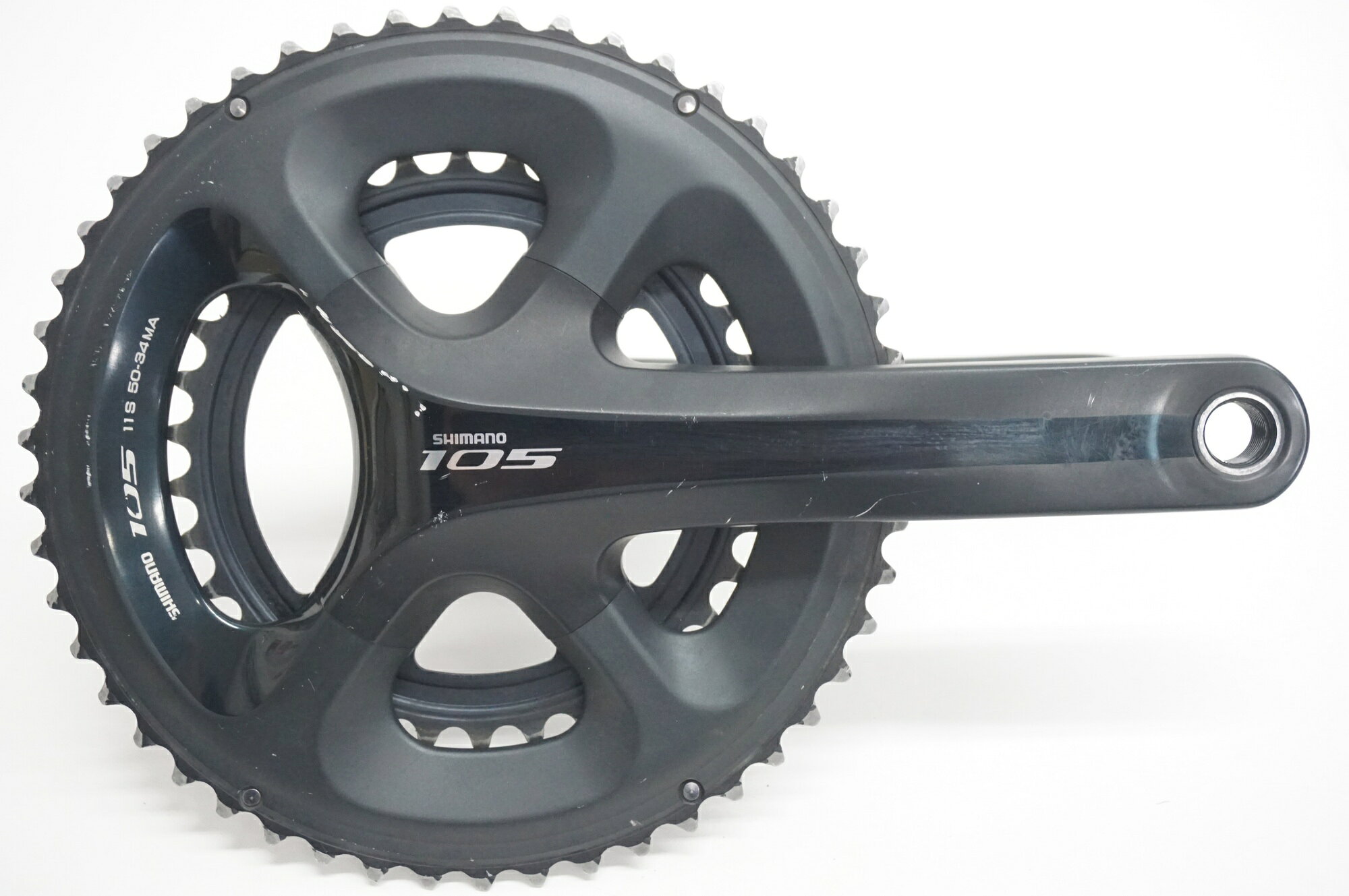 ■商品情報・歯数：50-34T・クランク長：170mm・重量：736g(実測値)■付属品・なし（付属品につきましては、画像に掲載しているものが全てになります。）■状態・全体的に傷や汚れ、摩耗等がございます・特にアウターチェーンリングの摩耗が目立ちます ■注意事項【在庫について】 在庫管理は細心の注意を払い行なっておりますが、システムの都合により在庫有と表記の商品につきましても、実在庫の反映との時間差により在庫が無い場合がございます。弊社はそれに伴う全てにおいて一切の責任は負いかねます事、何卒ご了承くださいませ。ご注文頂きました商品のご用意が出来かねました場合は、お電話とメールにてキャンセルご承諾お願いのご連絡をさせて頂きます。【掲載画像について】撮影方法やお客様の閲覧環境により、実際の商品とは違った色の見え方となる場合がございます。上記理由による返品、変更、キャンセルは一切お受け致しかねますまたシステム等の不備により、商品ページに別商品が含まれている、別カラー・仕様が掲載されている、商品情報に誤表記がある場合がございますご不明点がございましたら必ずご注文前にお問い合わせくださいませ。