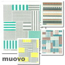 【メール便OK】 北欧スポンジワイプ muovo (ムオヴォ)(ストライプス ライトブルー、ストライプス イエロー、パッチワーク マルチカラー、またはニッティン...