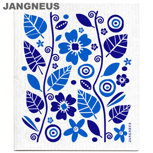 北欧スポンジワイプ　ヤングネウス　ガーデン　ブルー　JANGNEUS(布巾ふきん 結婚祝い出産祝い内祝いプレゼントギフ…