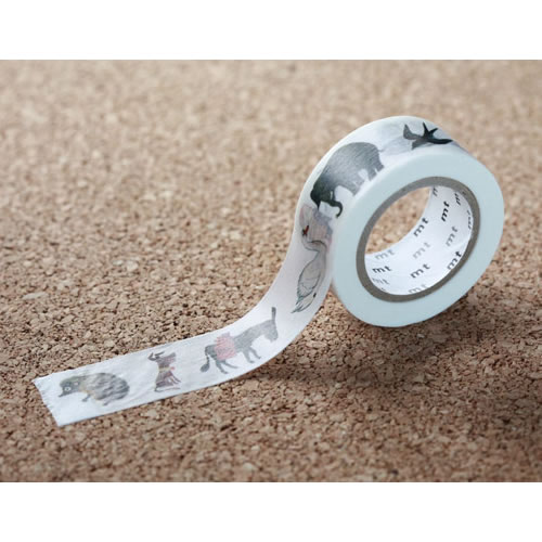 【メール便OK】mt アラン・グレ 動物　幅20mm×10m巻き カモ井加工紙