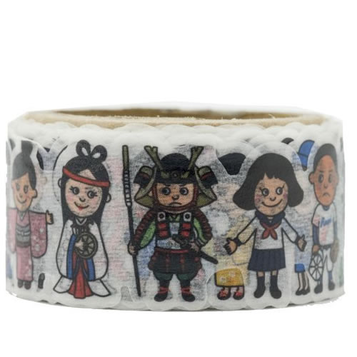 【メール便OK】　ラウンドトップ 型抜き マスキングテープ 人物1　(日本)　20mm*5m shaped masking tape 引越し祝い 開店祝い ギフト【HLS_DU】人気fs2gm出産祝い 粗品 2
