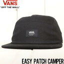 バンズ 【送料無料】 ストラップバックキャップ 帽子 VANS ヴァンズ EASY PATCH CAMP CAP VN000GK8BLK