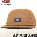 バンズ 【送料無料】 ストラップバックキャップ 帽子 VANS ヴァンズ EASY PATCH CAMP CAP VN000GK8CR6