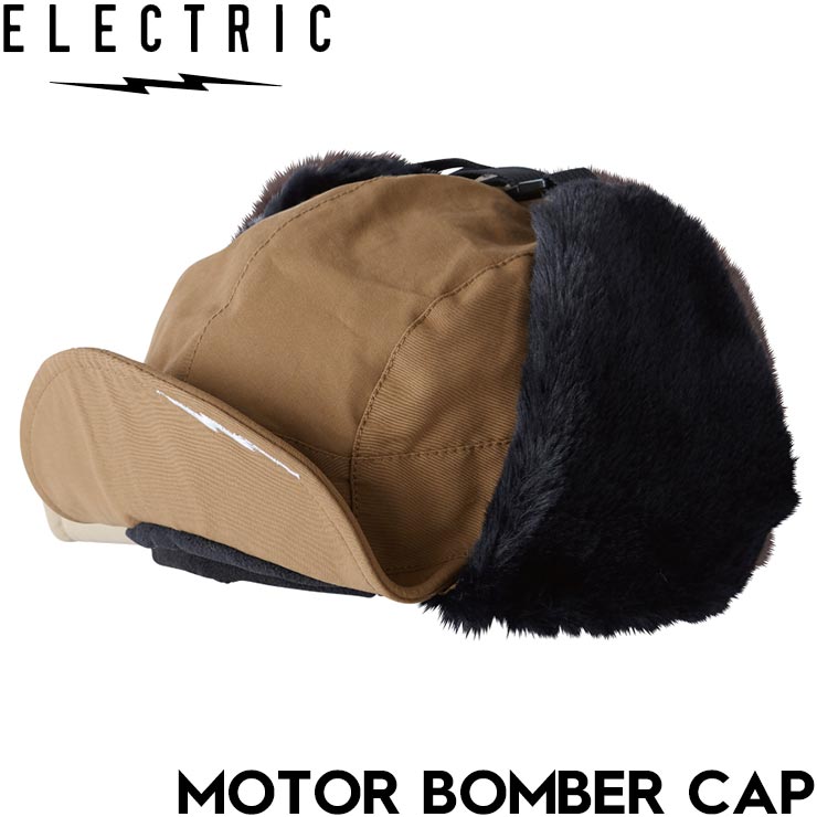 帽子 耳当て付きキャップ イヤーフラップ ELECTRIC エレクトリック MOTOR BOMBER CAP E24FC17 CAMEL 日..