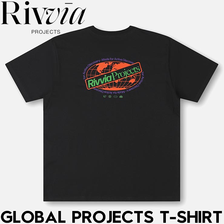 Rakuten - 半袖Tシャツ Rivvia PROJECTS リヴィアプロジェクツ GLOBAL PROJECTS T-SHIRT RTE-25112 BLK 日本代理店正規品