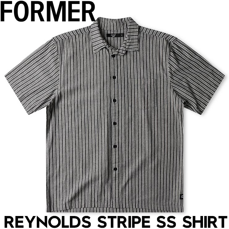 半袖シャツ FORMER フォーマー REYNOLDS STRIPE SS SHIRT FSH-25108 BLACK 日本代理店正規品