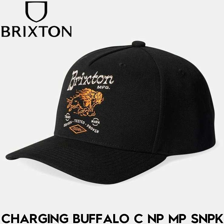 楽天LUG Lowrsスナップバックキャップ 帽子 BRIXTON ブリクストン CHARGING BUFFALO C NP MP SNPK 11696 BLACK 日本代理店正規品