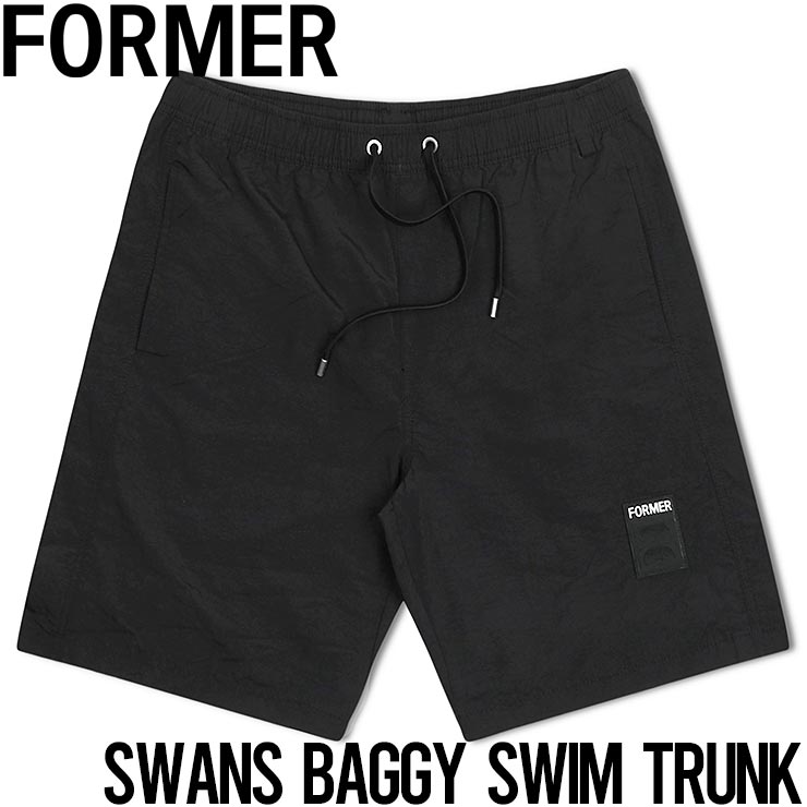 ショーツ ハイブリッドショーツ FORMER フォーマー SWANS BAGGY SWIM TRUNK FBO-24101 BLACK 日本代理店正規品