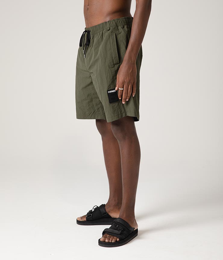 ショーツ ハイブリッドショーツ FORMER フォーマー SWANS BAGGY SWIM TRUNK FBO-24101 DEEP OLIVE 日本代理店正規品
