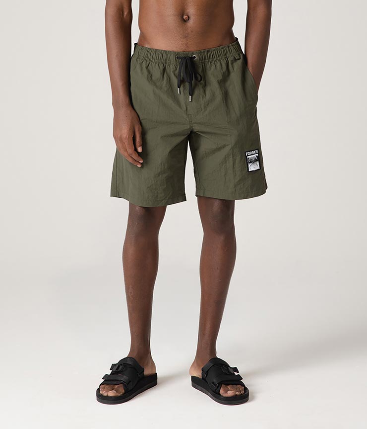 ショーツ ハイブリッドショーツ FORMER フォーマー SWANS BAGGY SWIM TRUNK FBO-24101 DEEP OLIVE 日本代理店正規品