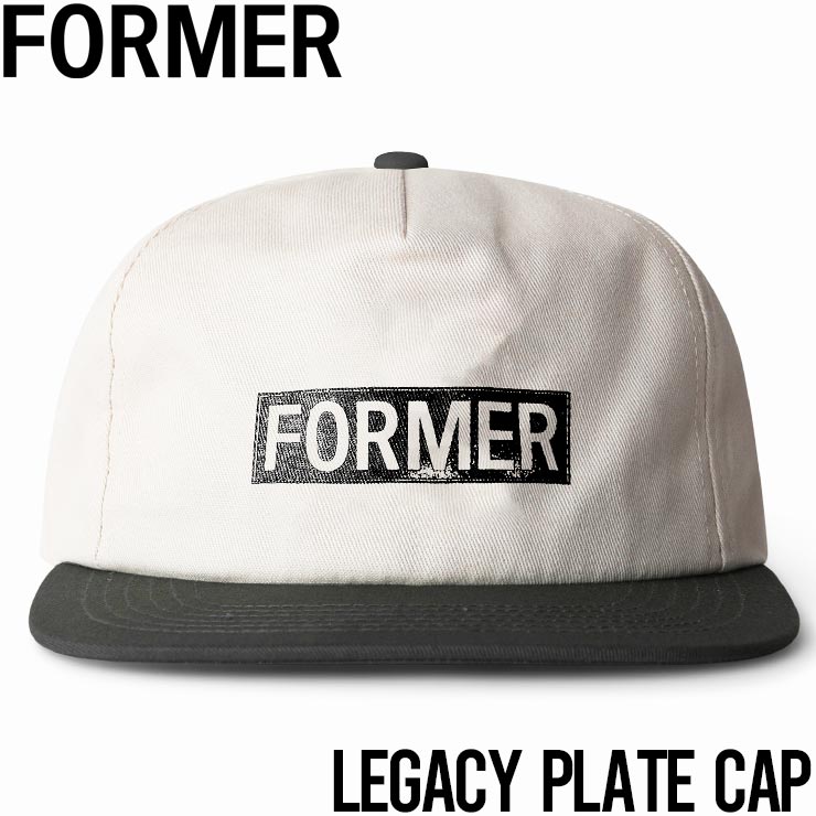  スナップバックキャップ 帽子 FORMER フォーマー LEGACY PLATE CAP FHW-24122 BONE/BLACK 日本代理店正規品