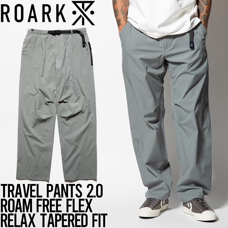 【送料無料】 リラックステーパードパンツ チノパン THE ROARK REVIVAL ロアーク リバイバル TRAVEL PANTS 2.0 ROAM FREE FLEX - RELAX TAPERED FIT RPJ1004 DGY 日本代理店正規品