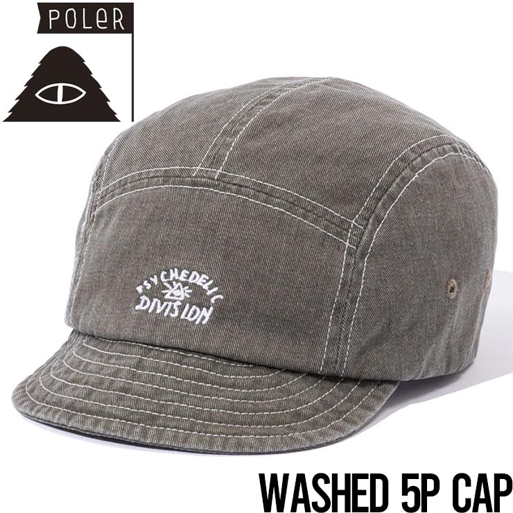 【送料無料】 帽子 ストラップキャップ ローキャップ POLeR ポーラー WASHED 5P CAP 241MCV0261 OLV 日本代理店正規品