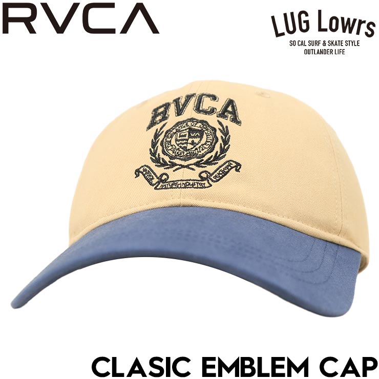 乐天商城 - RVCA ルーカ キャップ メンズ 帽子 ローキャップ カーブバイザーキャップ 6パネルキャップ ロゴキャップ CLASSIC EMBLEM CAP BG041905 KHA 日本代理店正規品