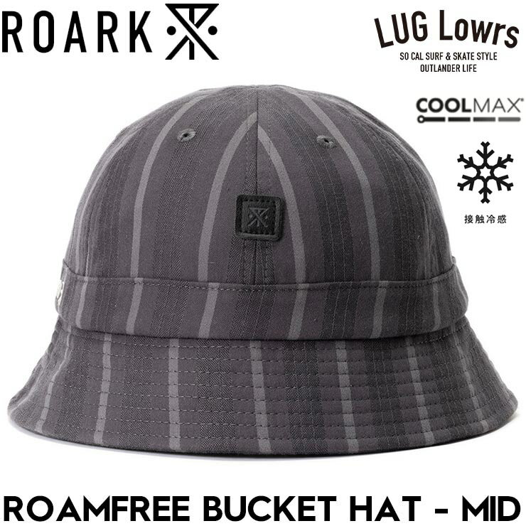 Rakuten - ROARK ロアーク バケットハット メンズ 帽子 ハット メトロハット コットンハット ジャガード ストライプ JACQUARD METRO HAT MID RHJ1209-BLK 26SP 日本代理店正規品